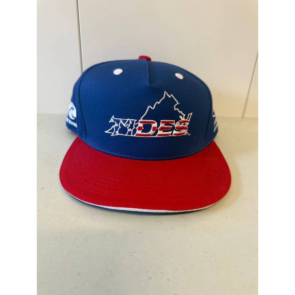 Norfolk Tides Virginia Snapback Hat Melon Wear Pepsi WAVY Blue Red Baseball Cap